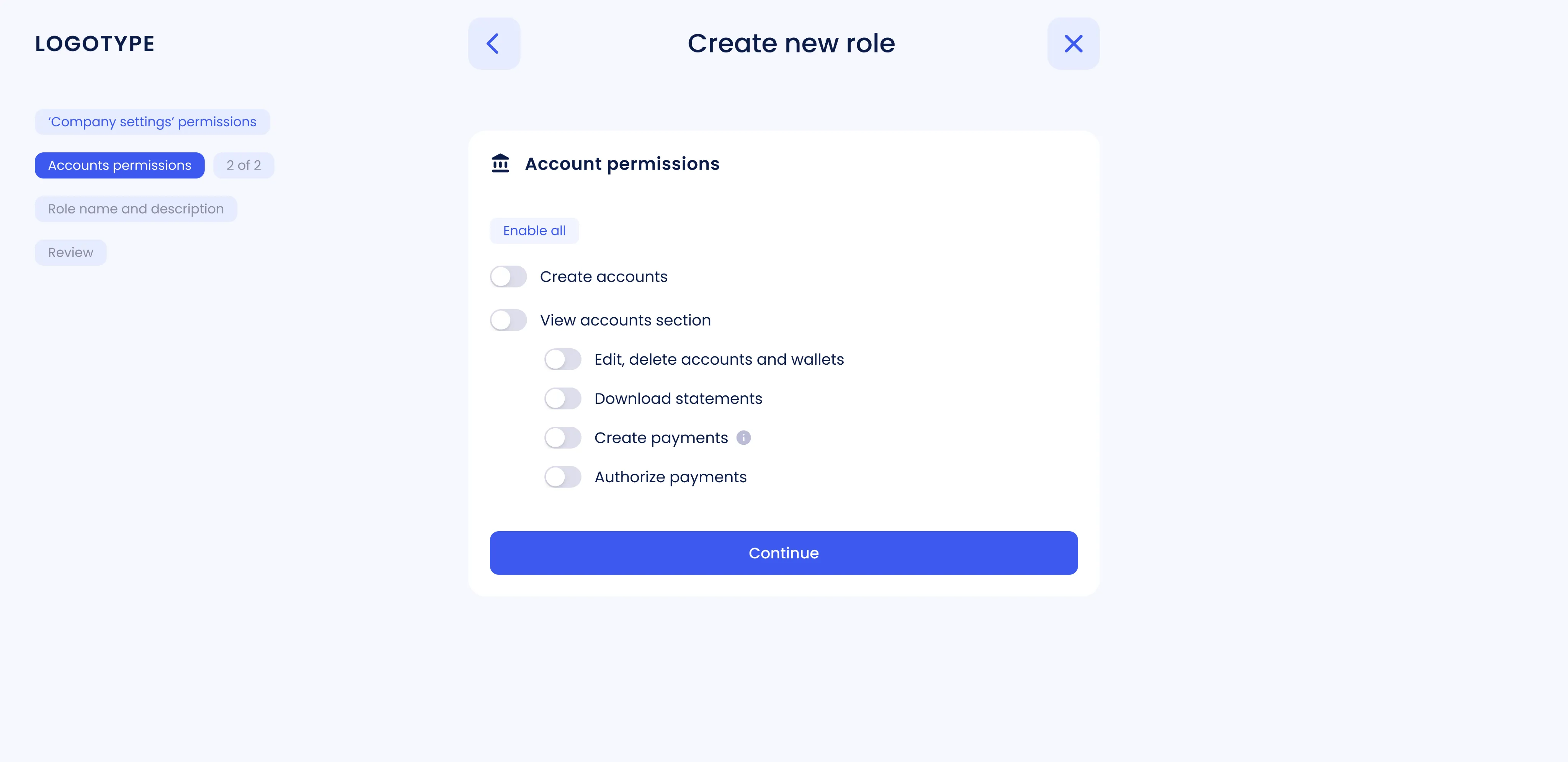 Create role — details