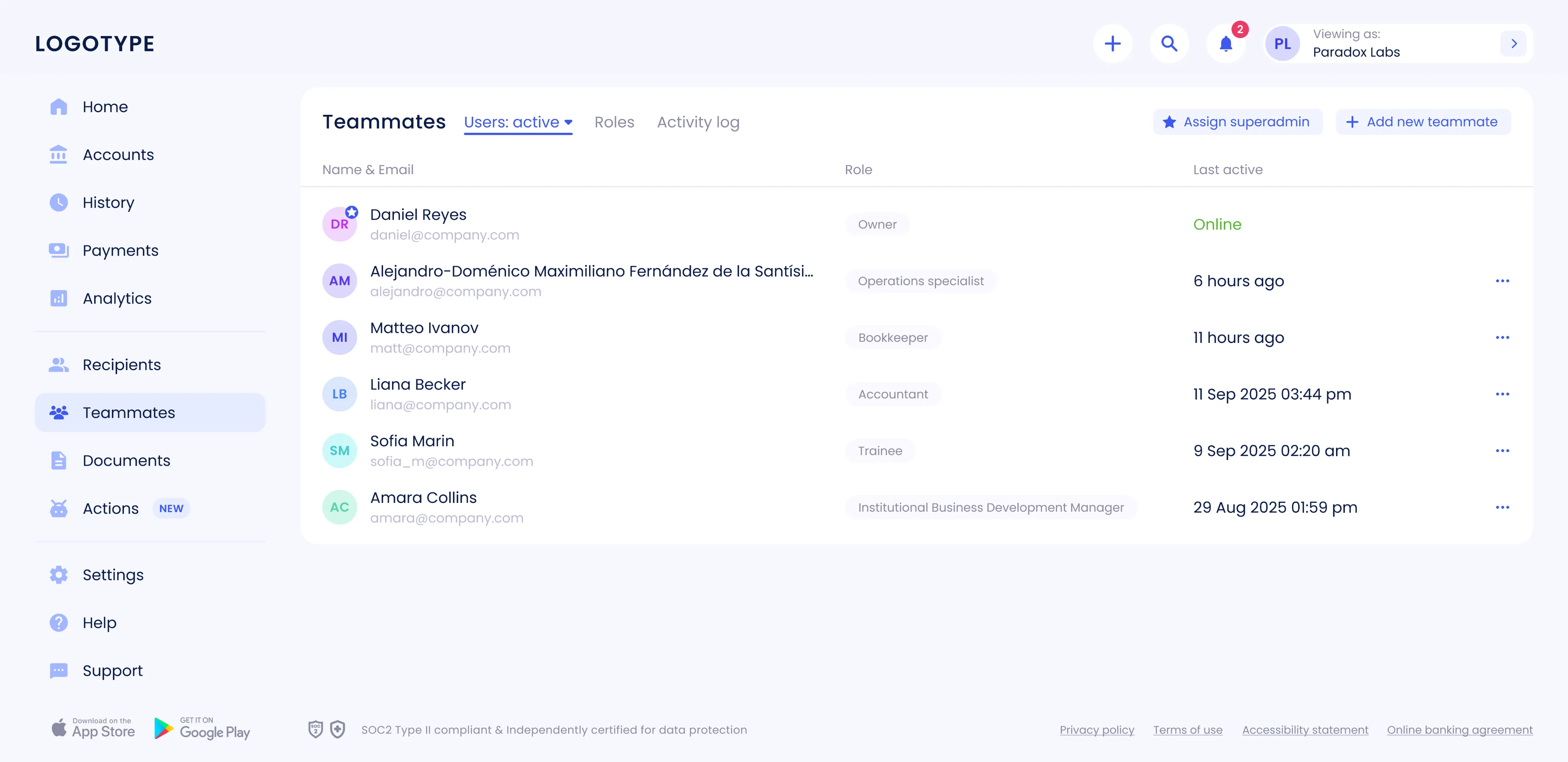 Teammates module overview