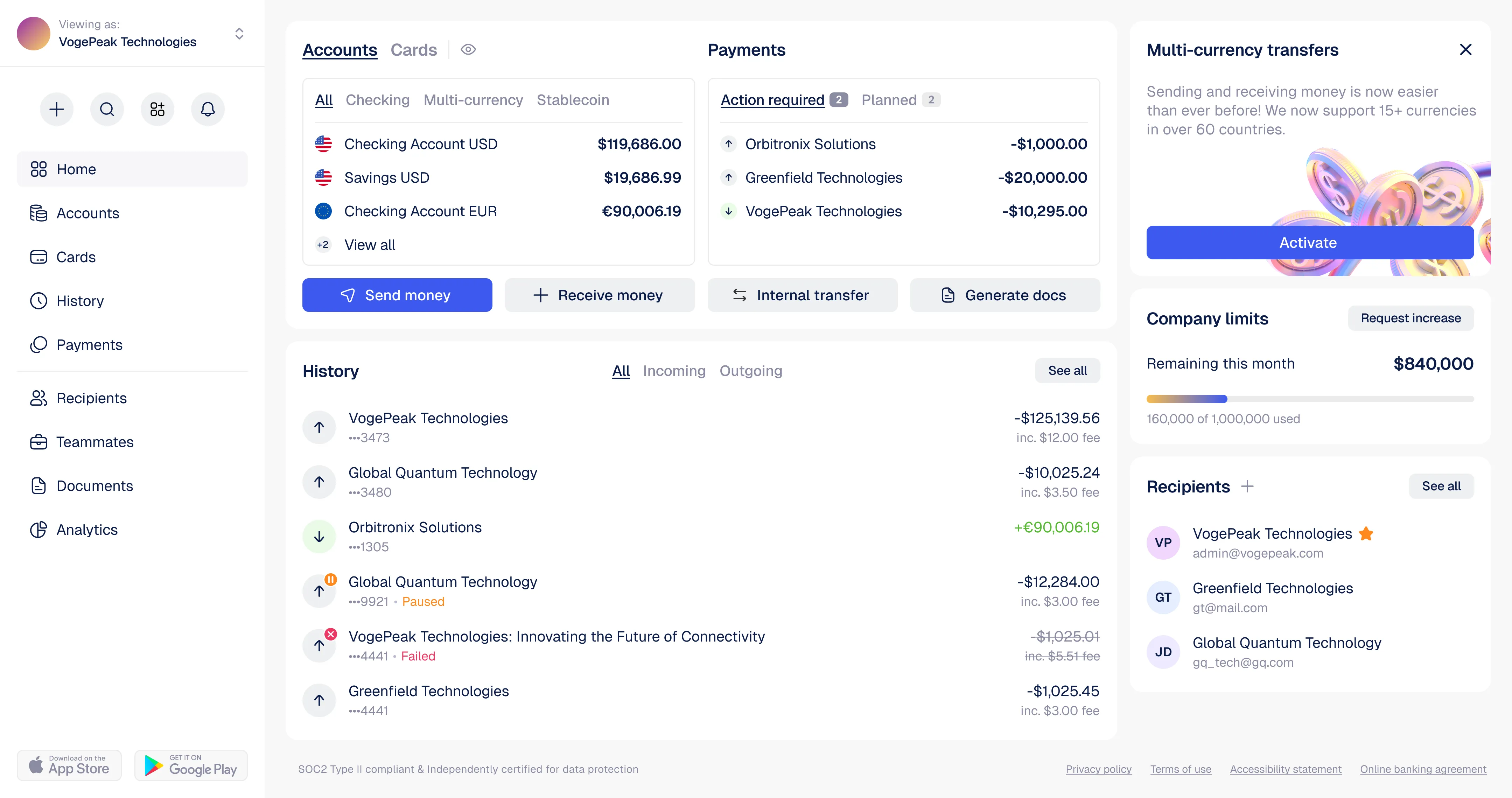 Редизайн дашборда Arival Bank