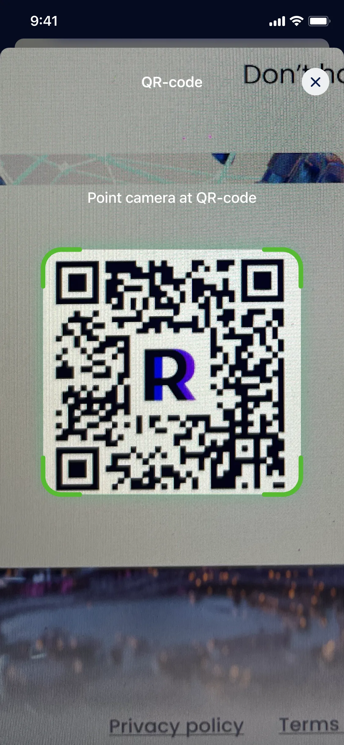 Успешное сканирование QR