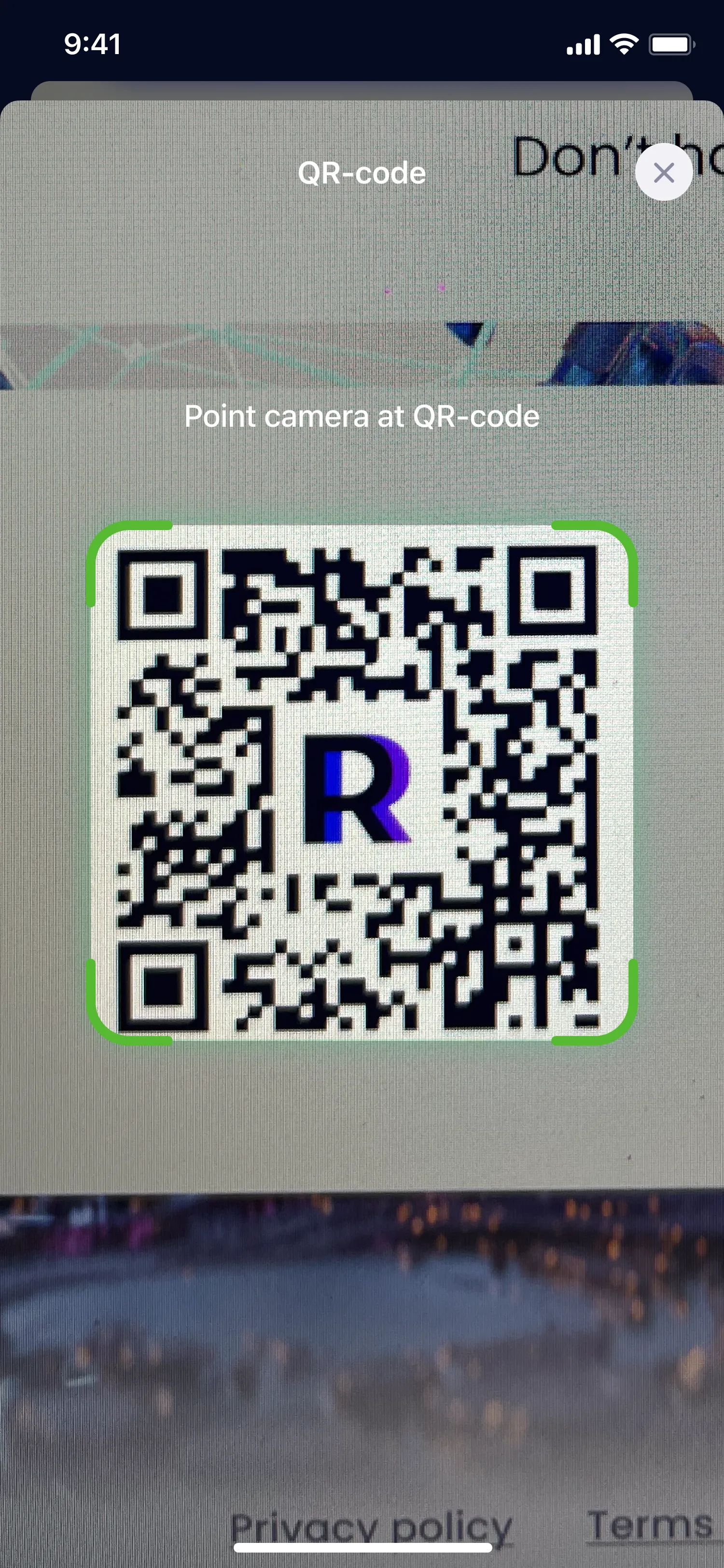 QR scanner success
