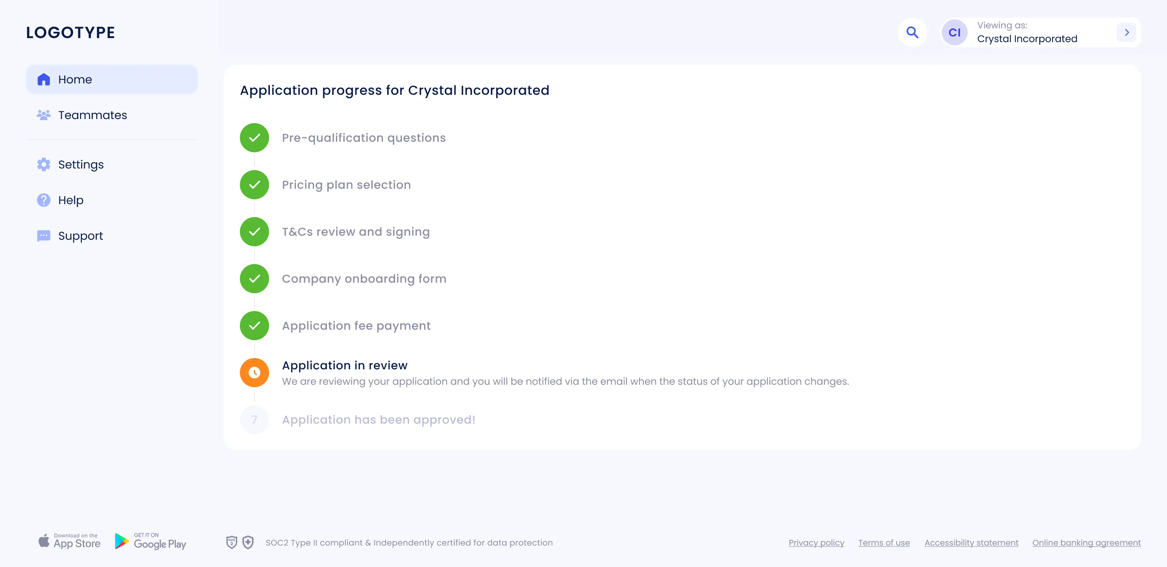 Onboarding status model — set 2