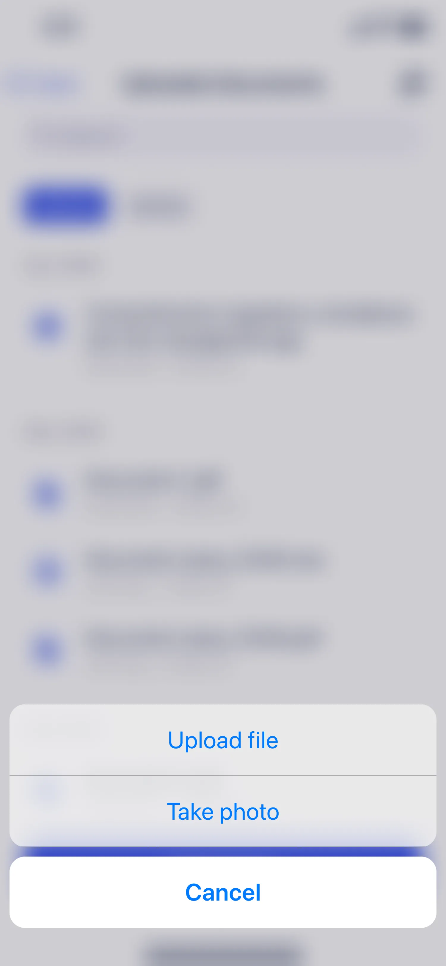 Upload document — step 1