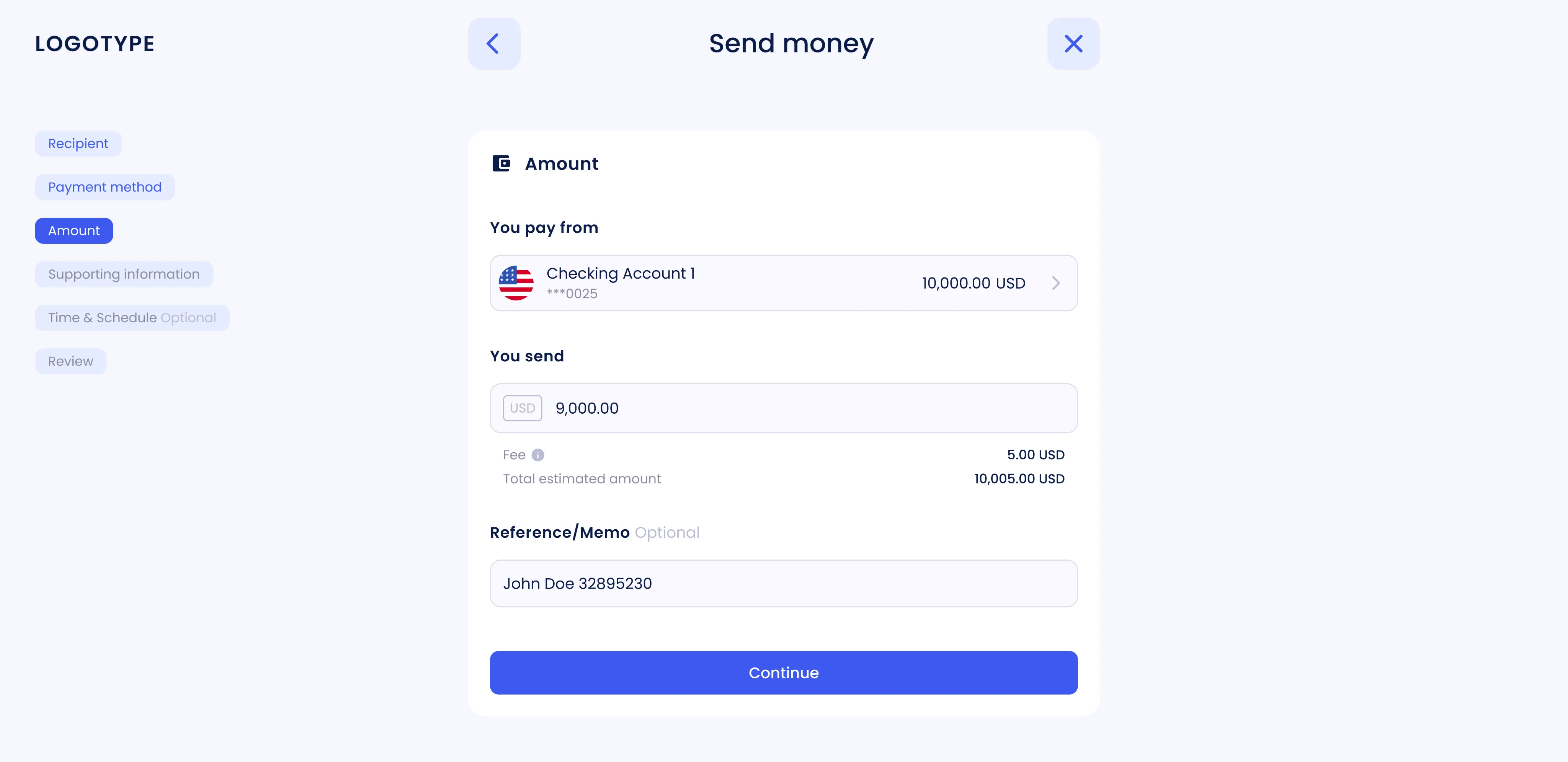 Amount entry
